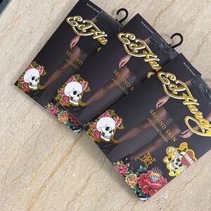 NWT Ed Hardy Black Second Skin Sheer Tights Sets